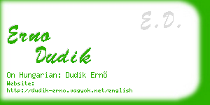 erno dudik business card