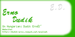 erno dudik business card